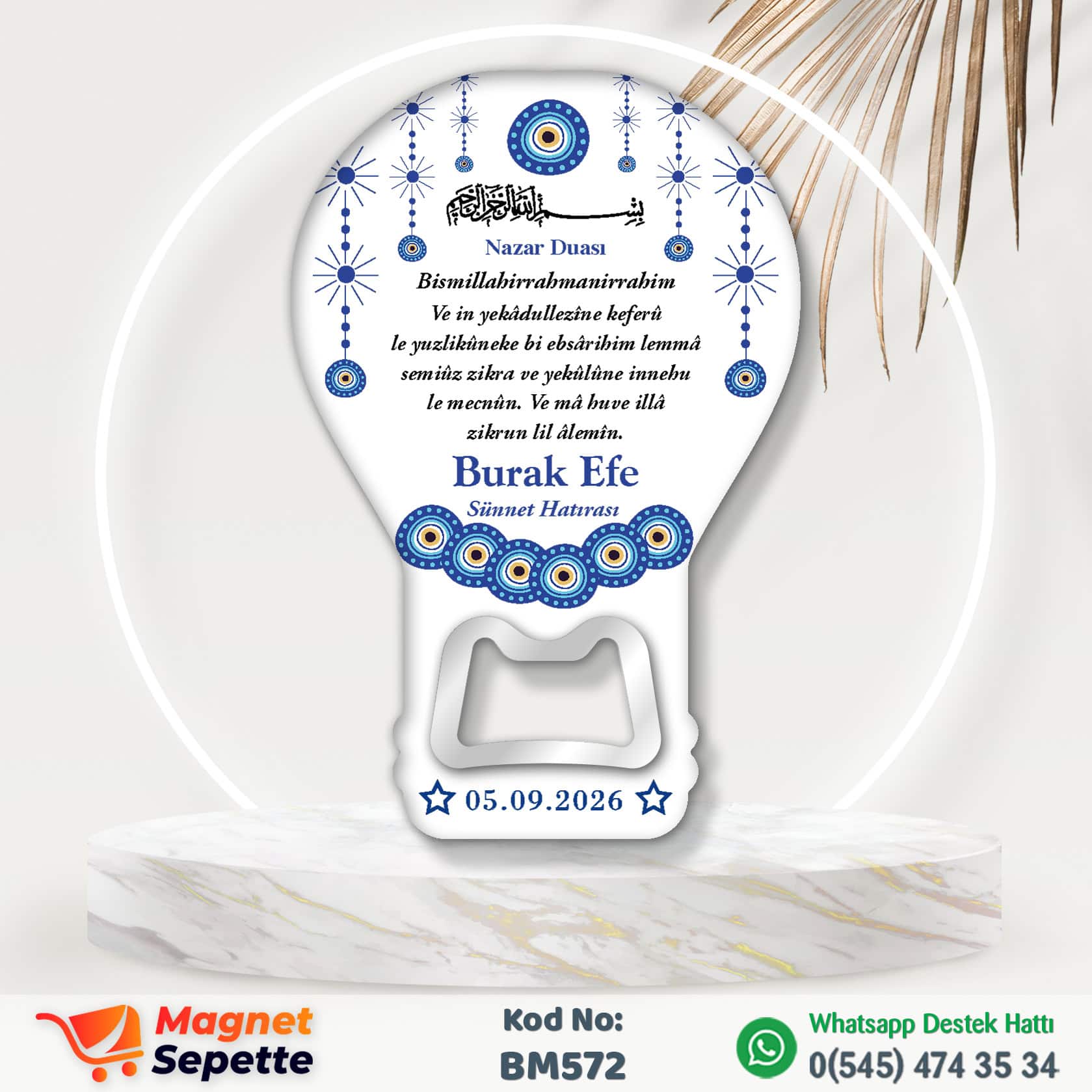 Nazar Boncuğu Temalı Sünnet Magnet Açacak