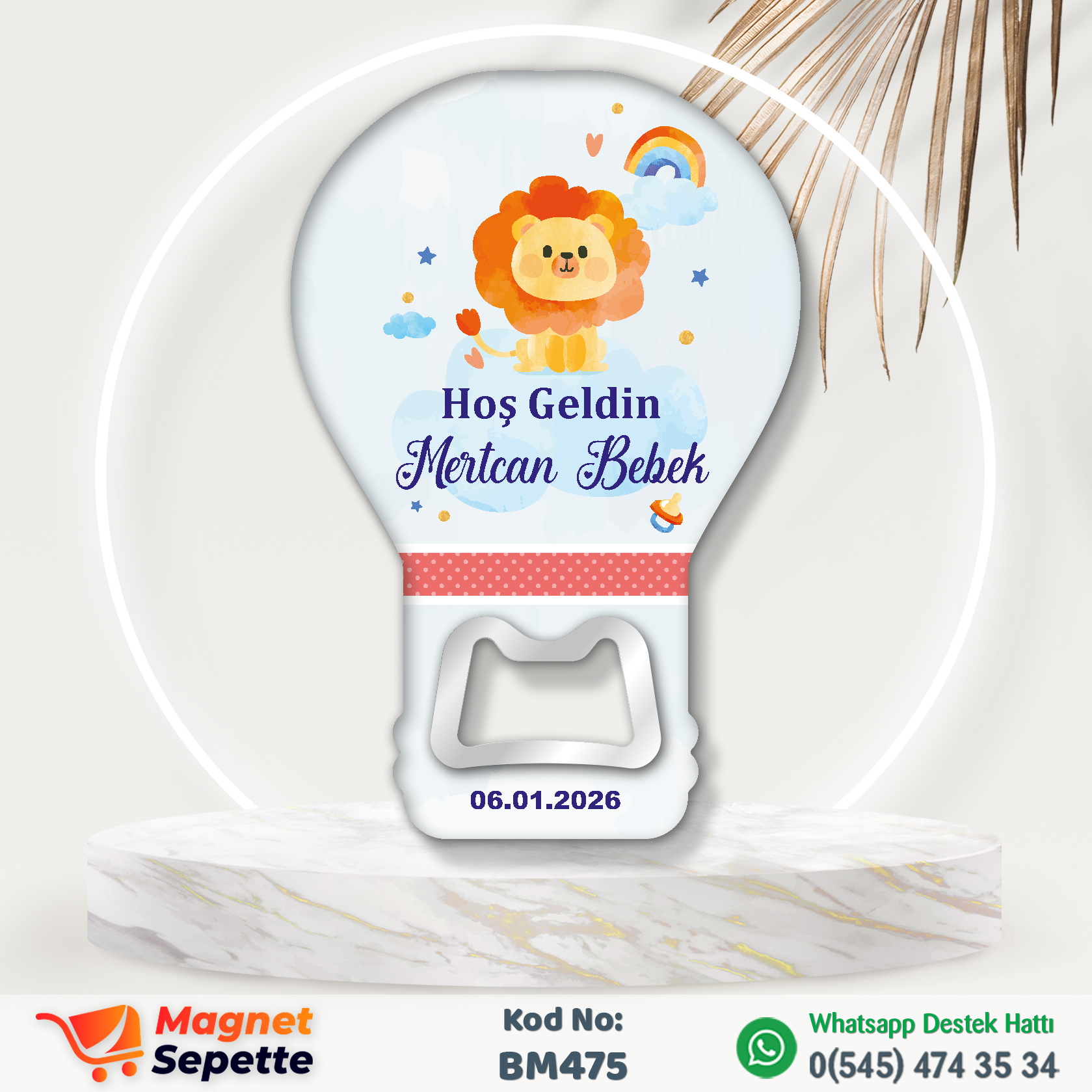 Aslanlı Hoş Geldin Bebek Magnet