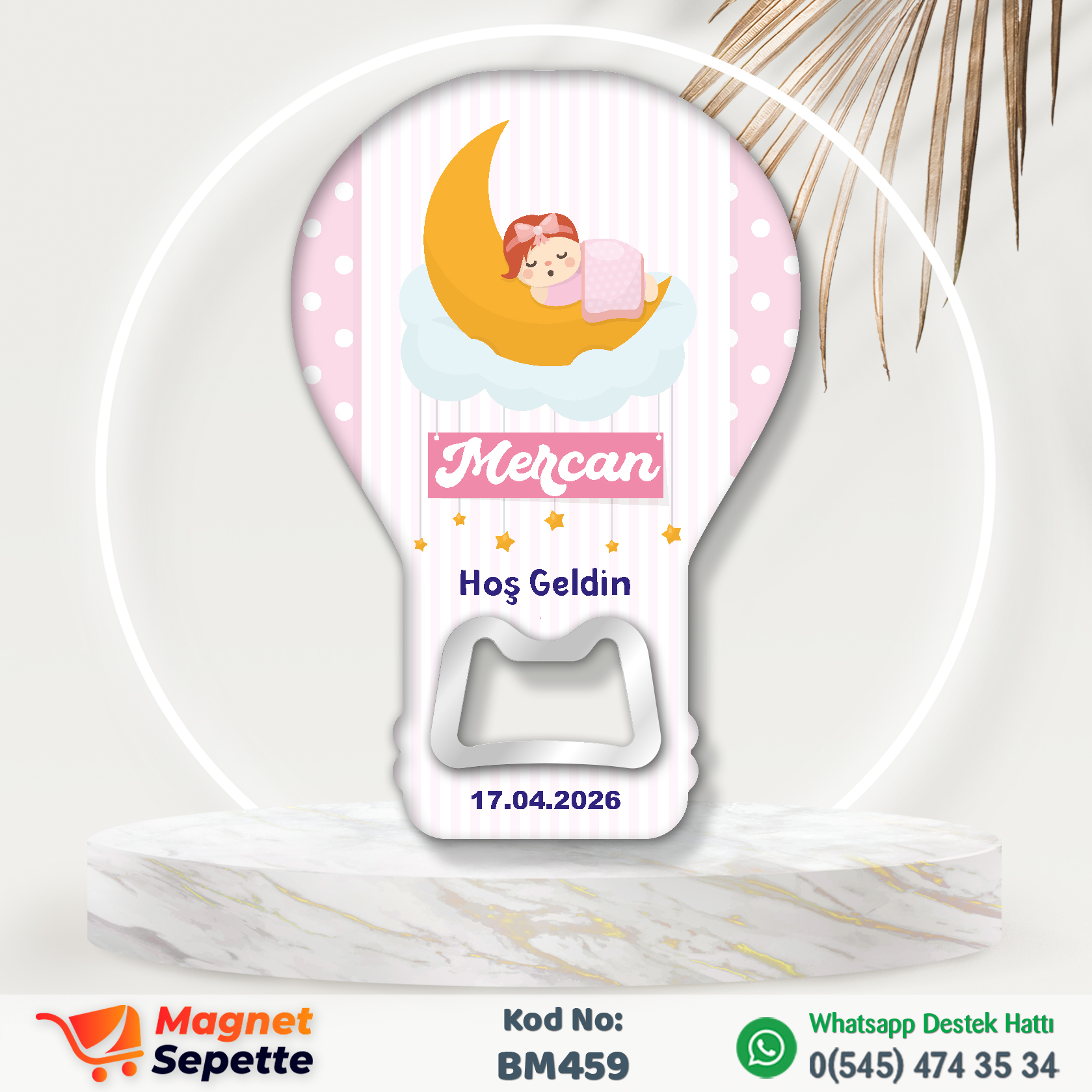 Ay Bulut Temalı Hoş Geldin Magnet