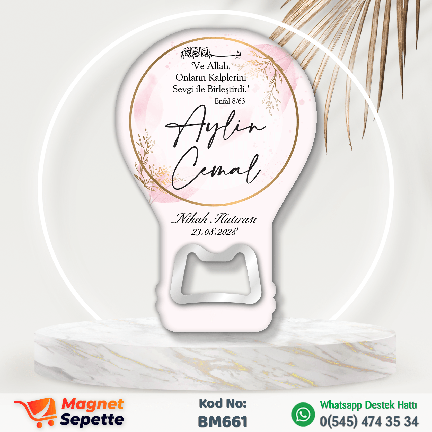 Enfal Sureli Nikah Hatırası Magnet