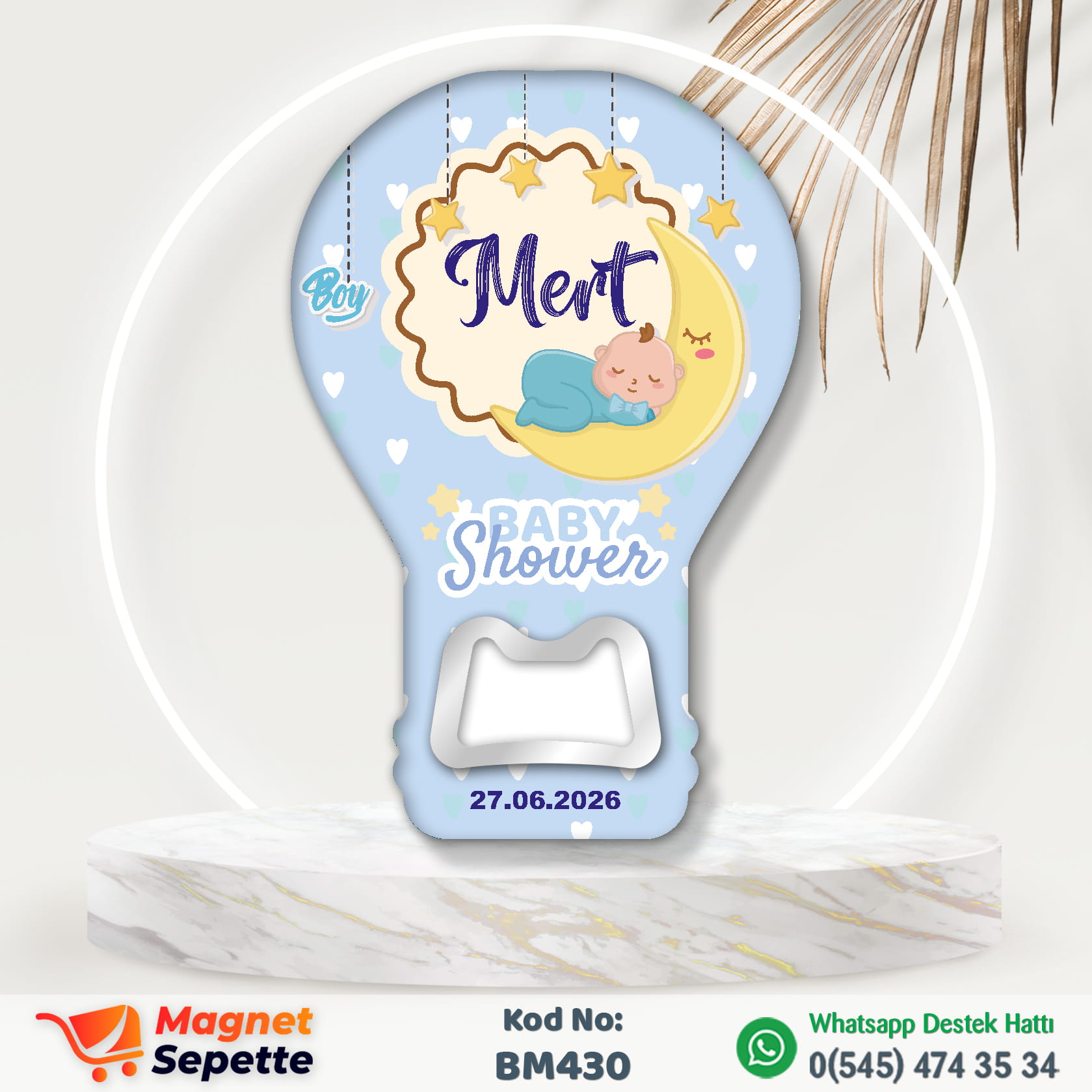 Erkek Bebek Baby Shower Magnet