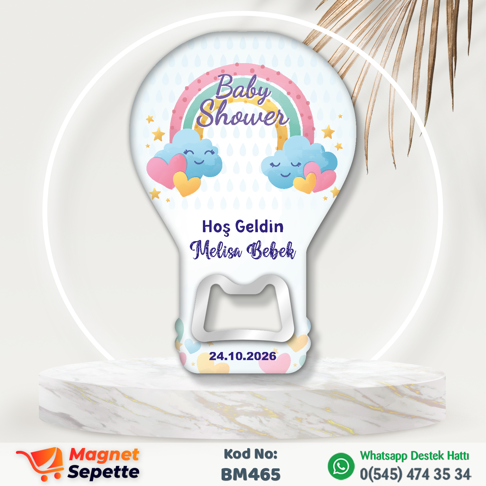 Gökkuşaklı Bulutlu Hoş Geldin Magnet