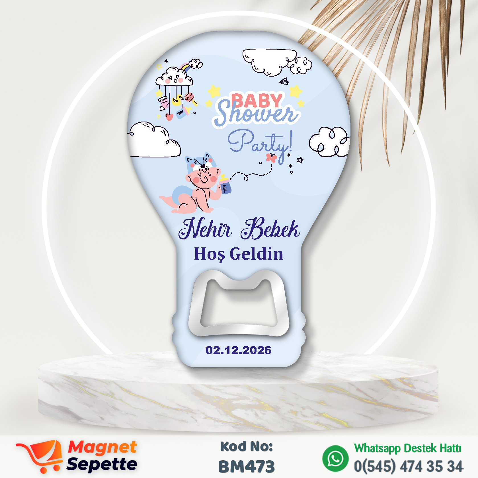 Karikatür Çizimli Hoş Geldin Bebek Magnet