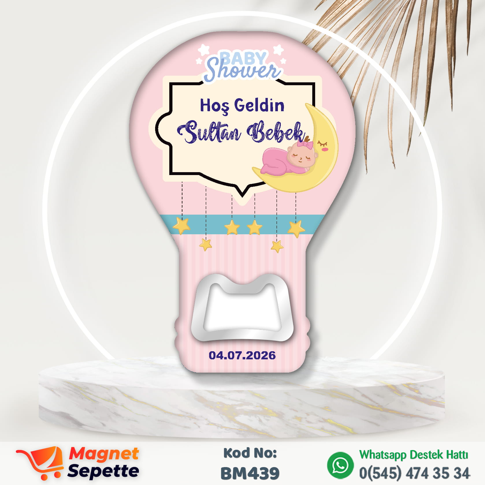 Kız Bebek Konseptli Hoş Geldin Magnet