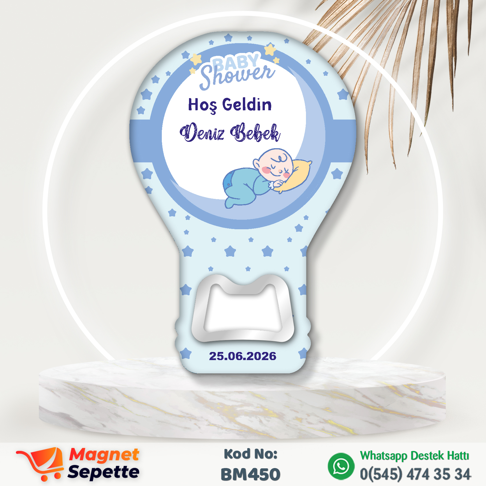 Uyuyan Bebek Figürlü Hoş Geldin Magnet